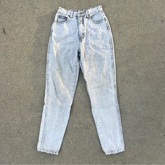 Vintage 80s Stefano Gray Acid Wash High Rise Taper Ankle Jeans 24" WAIST - Picture 2 of 7
